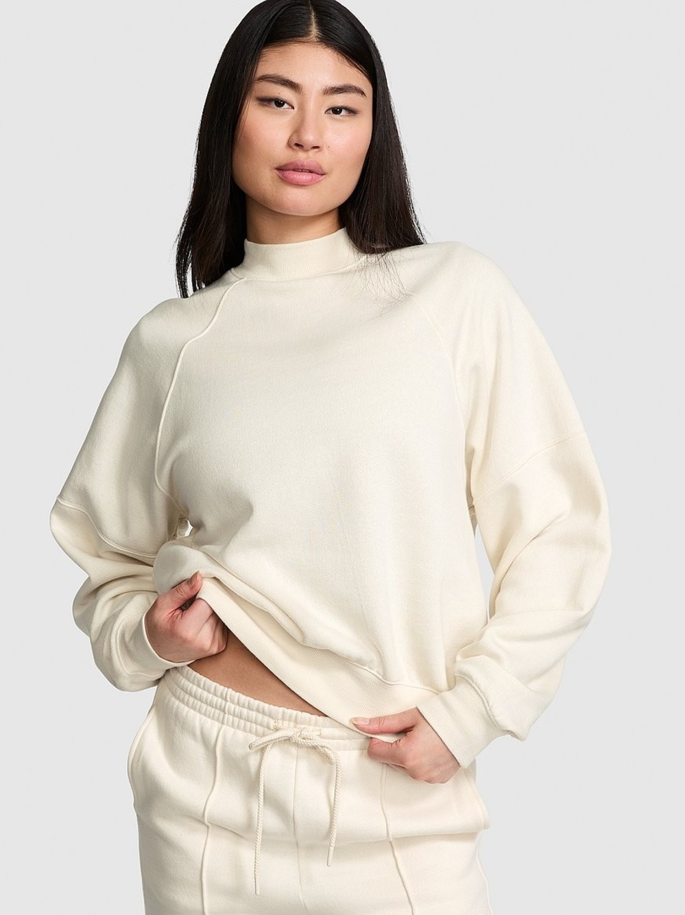 PINK High Neck Sweatshirt In Black
